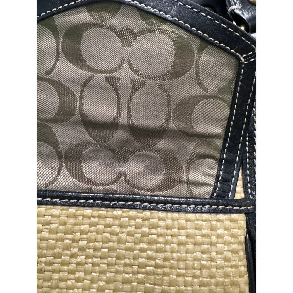 Coach Y2K Legacy Black Buckle Straw Shoulder Bag *RARE** Exc condition..